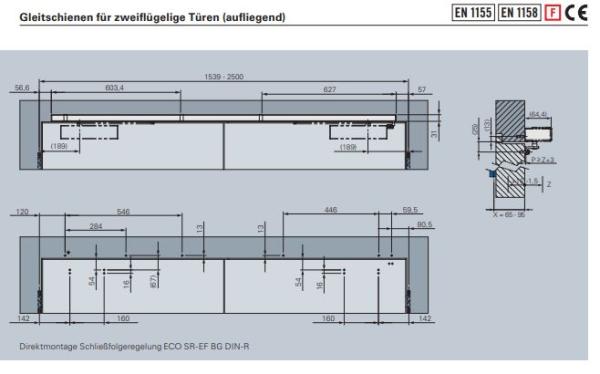 ECO Gleitschienenschließer- SET TS 41–EN 1-4 SR-EF BG